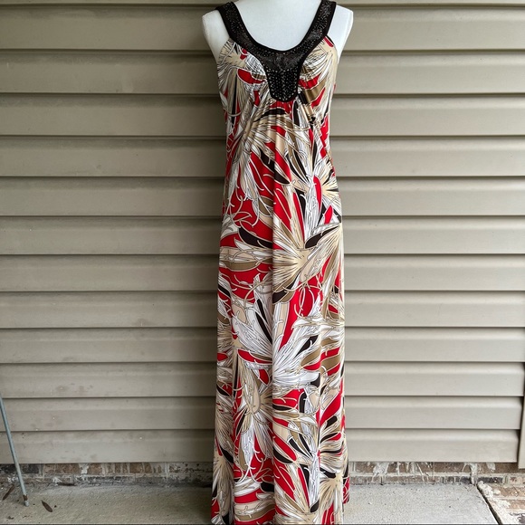 New York & Company Dresses & Skirts - •New York & Co• Sleeveless Maxi Dress with Beading - Size Medium